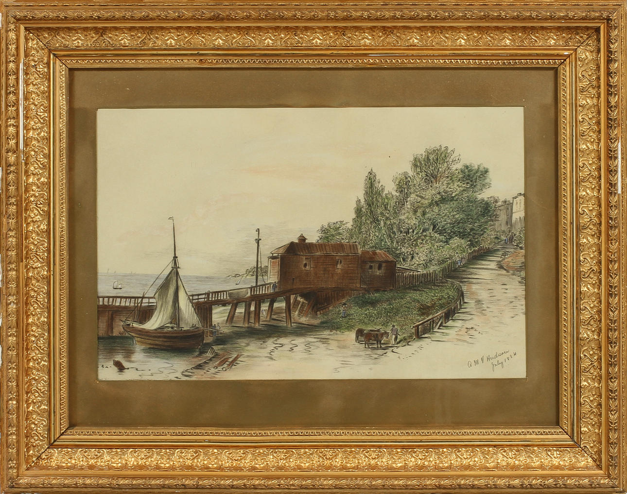 OIDENTIFIERAD KONSTNÄR, krita, sign o dat 1884.