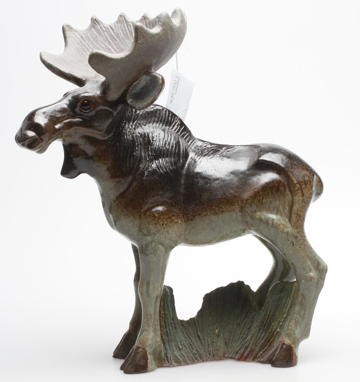 FIGURIN, stengods, Älg, Thomas Hellström, Nittsjö. 1900-tal.