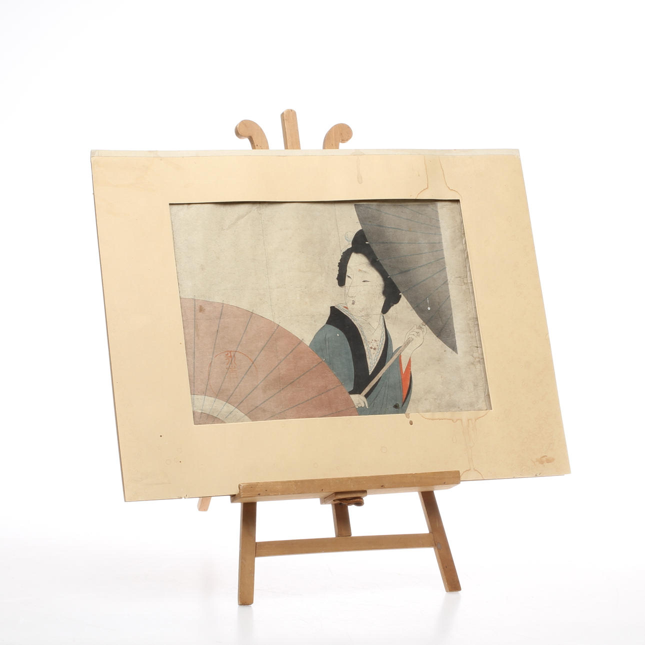 TRÄSNITT, Kvinna med parasoll, Japan.