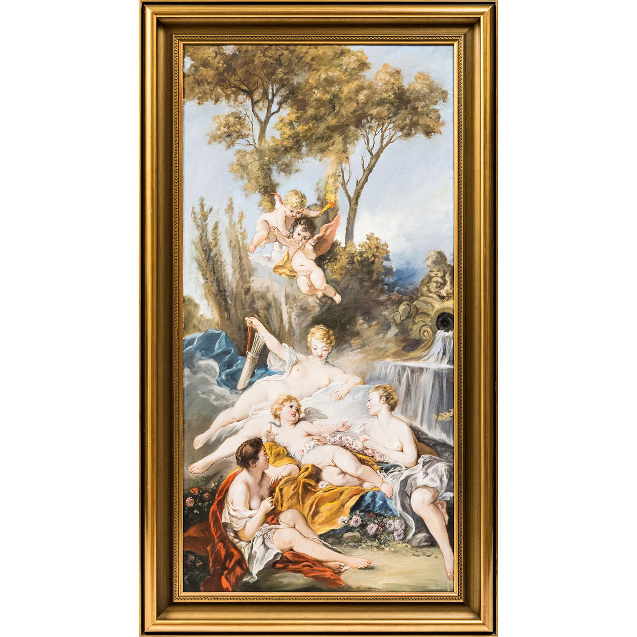 JOHAN ADOLF SIGFRID HEIJER (1876-1961): "The Imprisoned Cupid", copy after Francois Boucher oil on canvas, signed on verso.