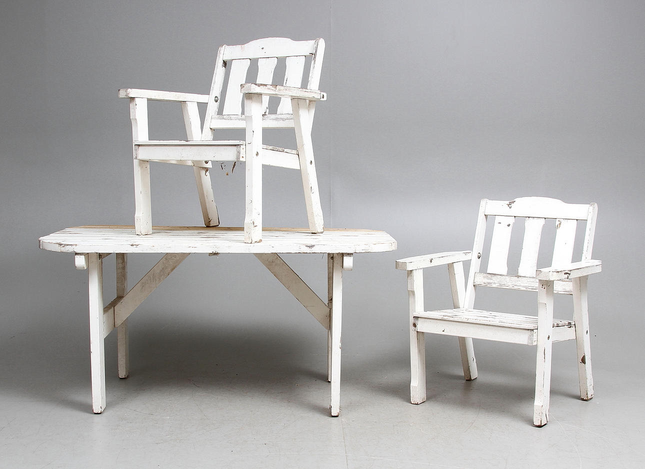 TRÄDGÅRDSGRUPP, 3 delar, 1900-tal.