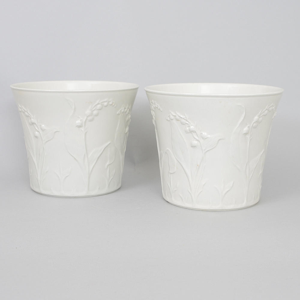 YTTERFODER, 1 par, porslin, "Liljekonvalj", Gustavsberg.