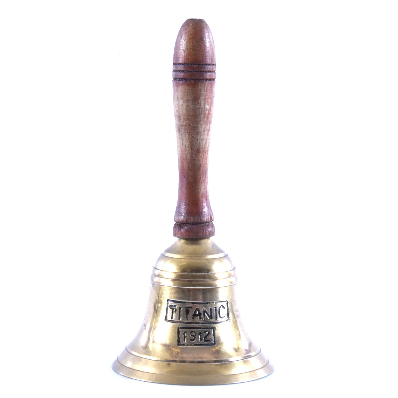 TABLE CLOCK, brass/wood, "Titanic 1912", replica.