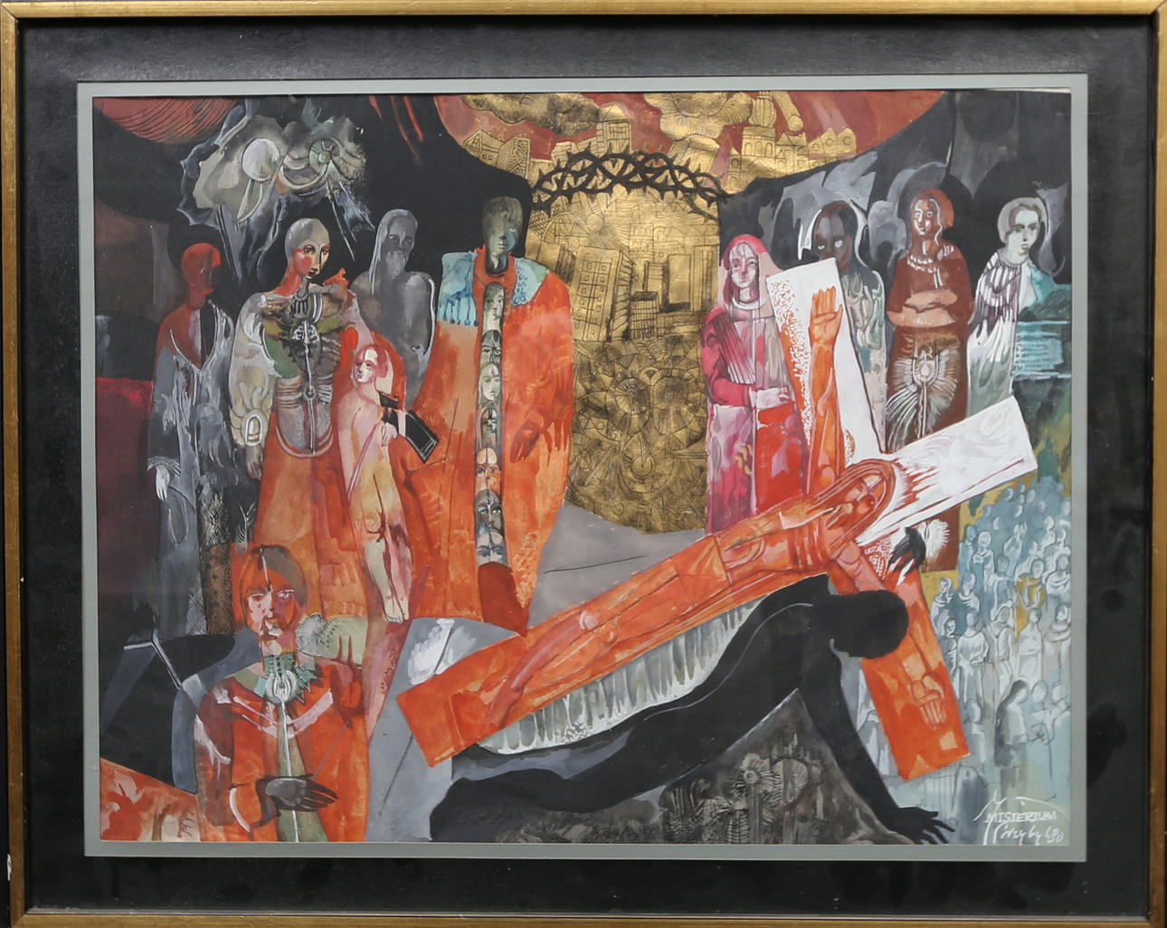 JERZY PRZYBYL. "Mystery". Mixed media, signed and dated 80.