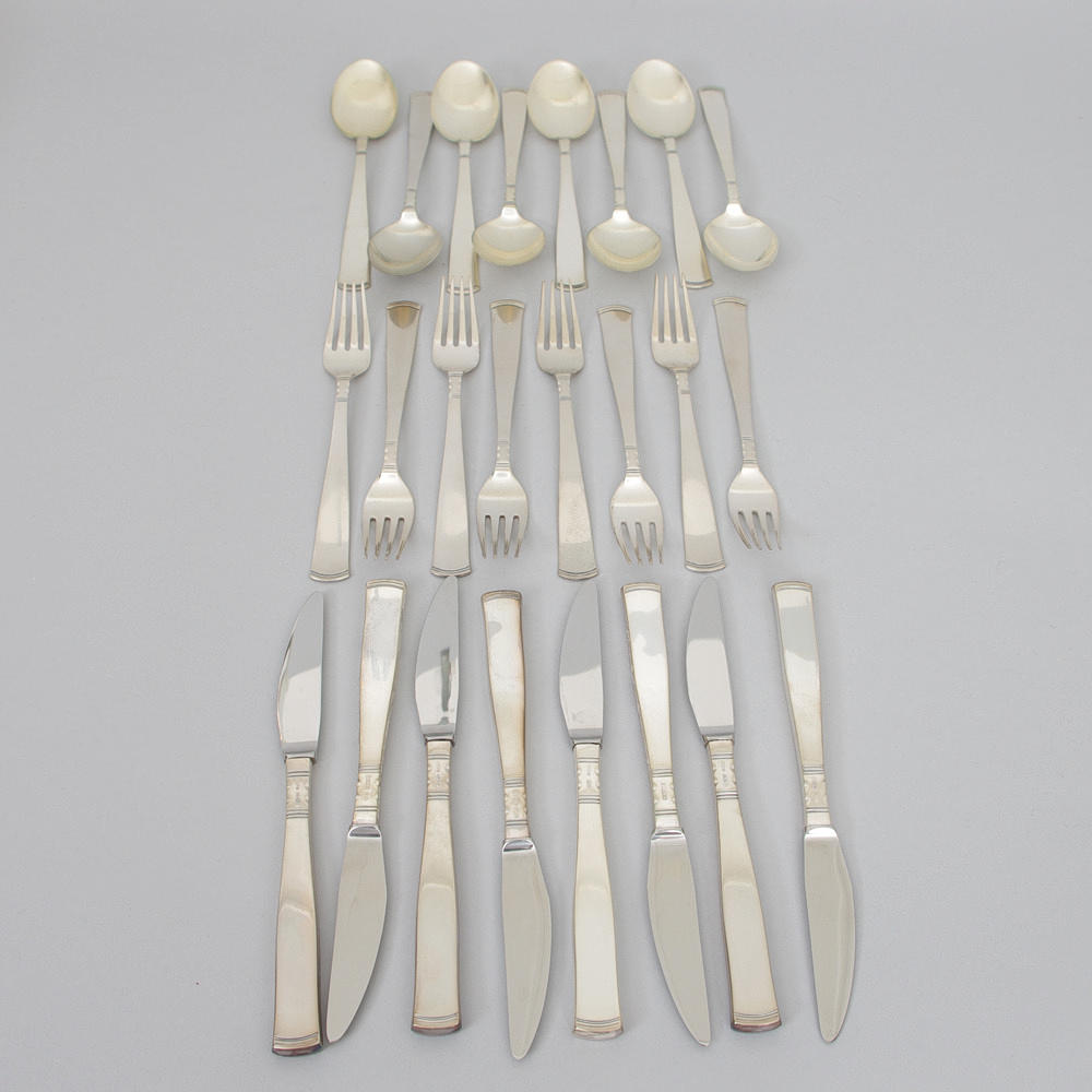 BESTICKUPPSÄTTNING, "Rosenholm", silver, GAB.