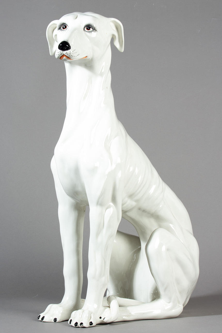Greyhound, ceramics, Italy, 1970s.