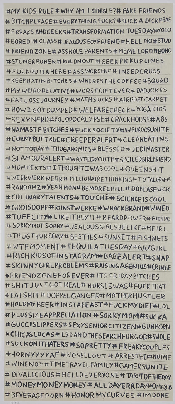 MARCUS MÅRTENSON. "#HELLOEVERYONE", grafiskt tryck, numrerad 70/125.