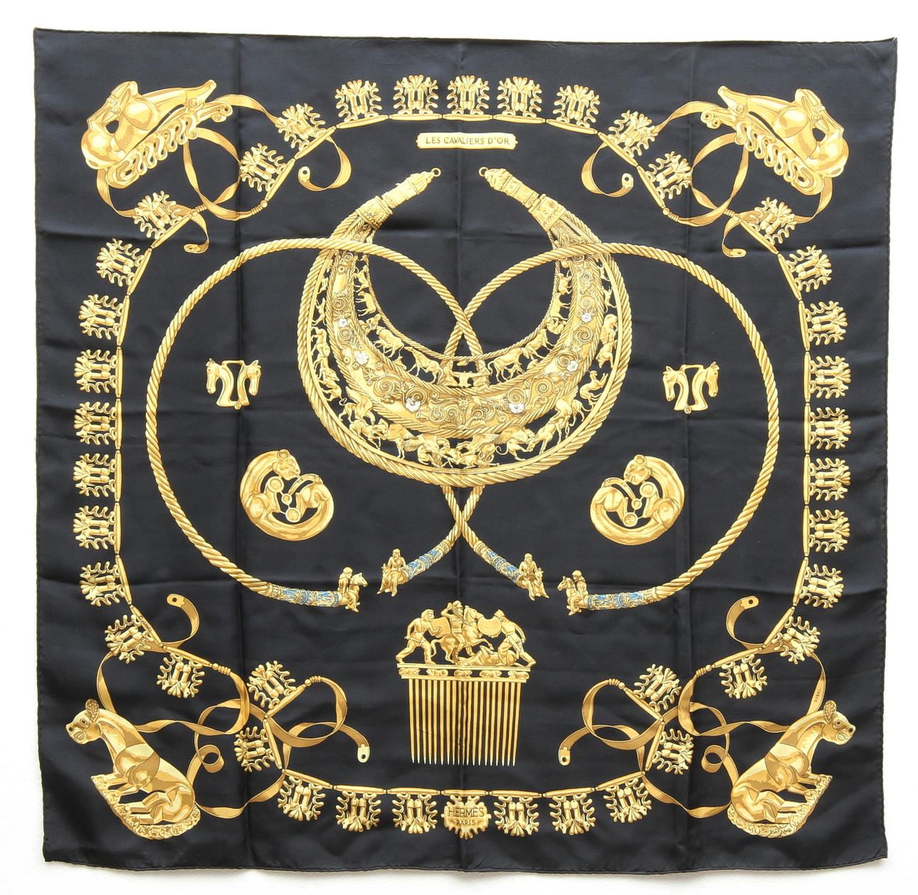 SCARF, siden. "Les cavaliers d'Or", Design Vladimir Rybaltchenko, Hermès Paris.