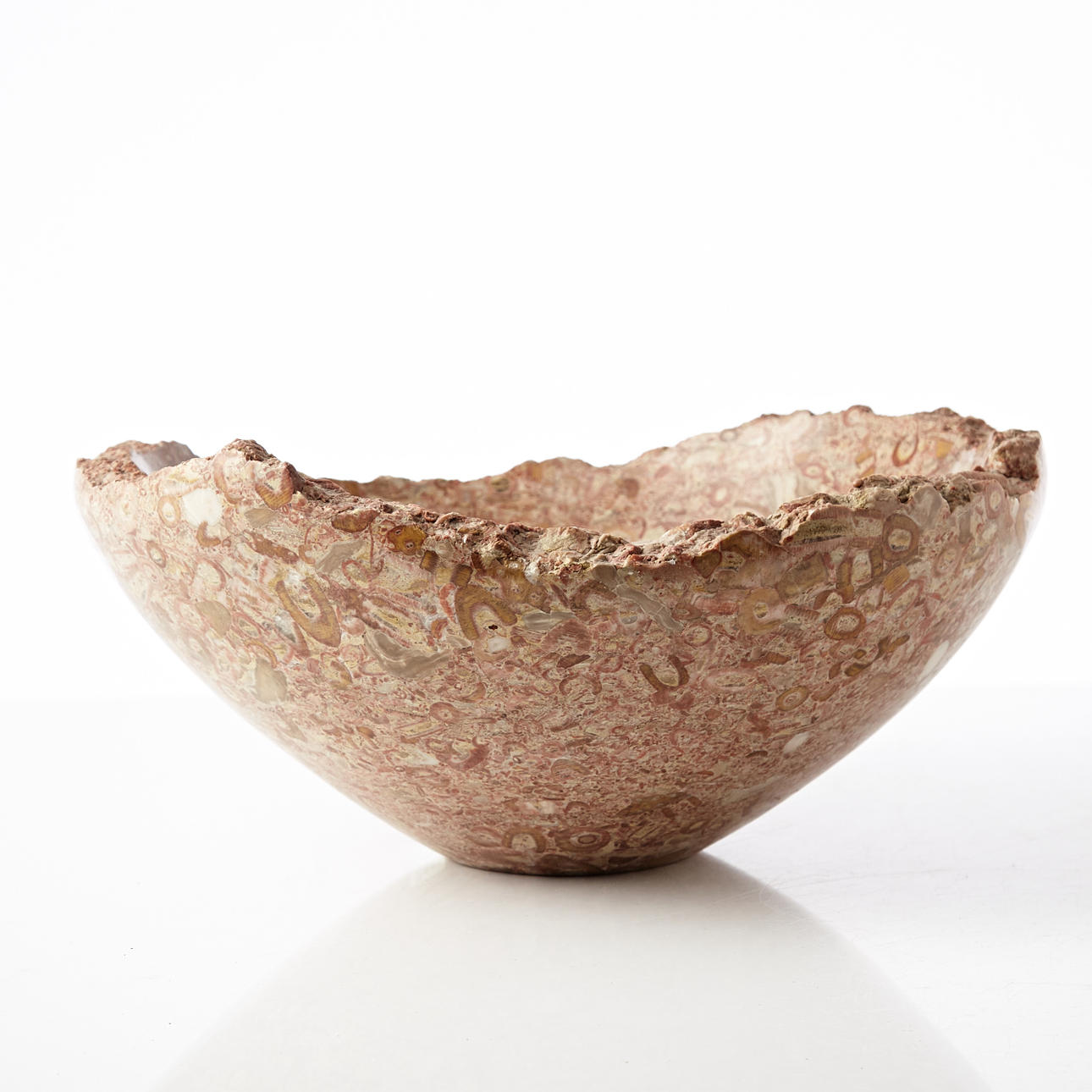 OLOV NILSSON, bowl, limestone, Gotland, monogram signed.