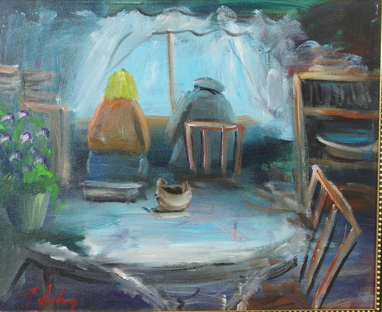 GÖTE LUNDBERG. Interiör, olja på duk, signerad G. Lundberg.