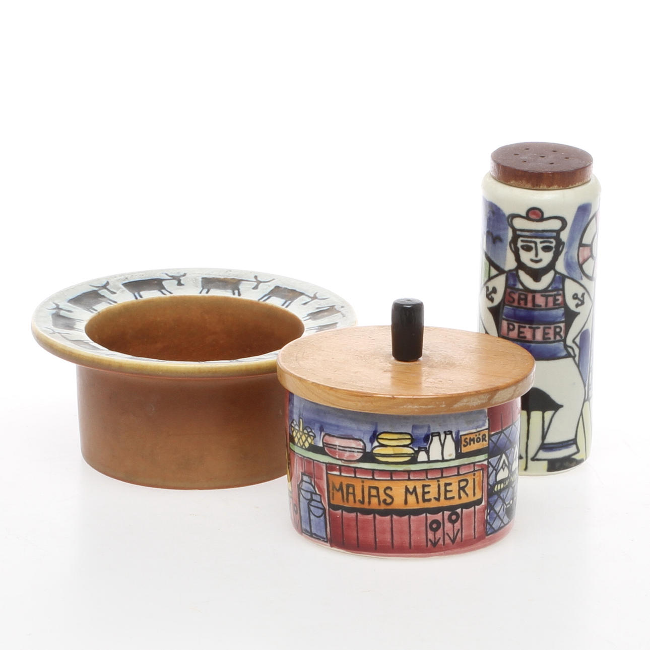 KERAMIK, 3 delar, Lisa Larson, Gustavsberg samt Anita Nylund JIE Gantofta.