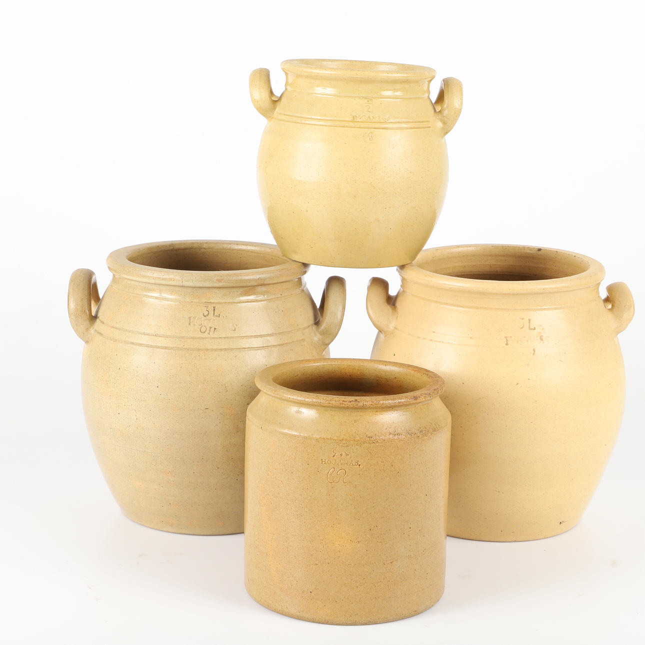KRUS, 4 stycken, gul keramik, Höganäs.