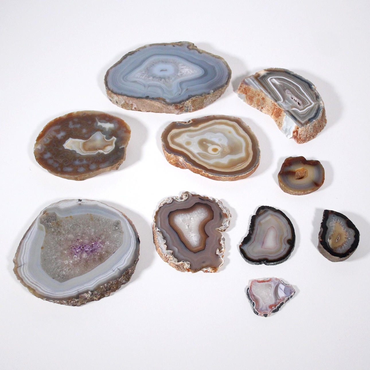 Grupo de láminas de ágata (10).