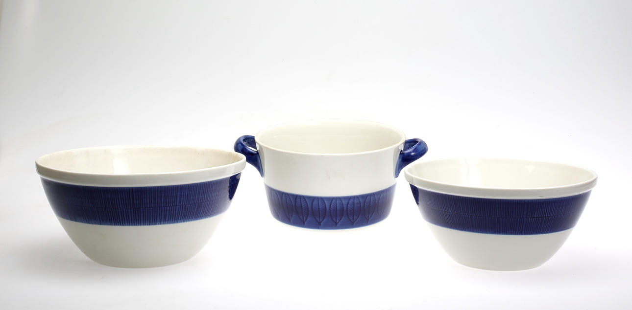 HERTHA BENGTSSON. Servisdelar, Koka blå, Rörstrand, 3 delar.