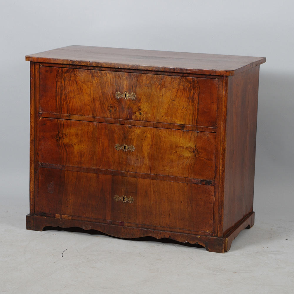 BYRÅ, 3-lådig, mahogny, empirestil.