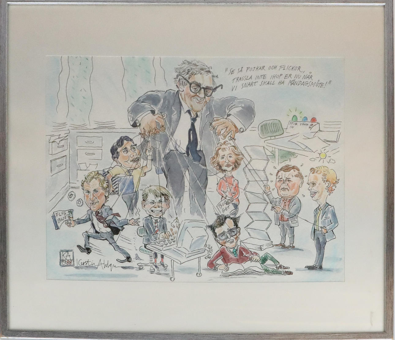 KERSTIN AHLGREN. mixed media, signed, KA 1988.