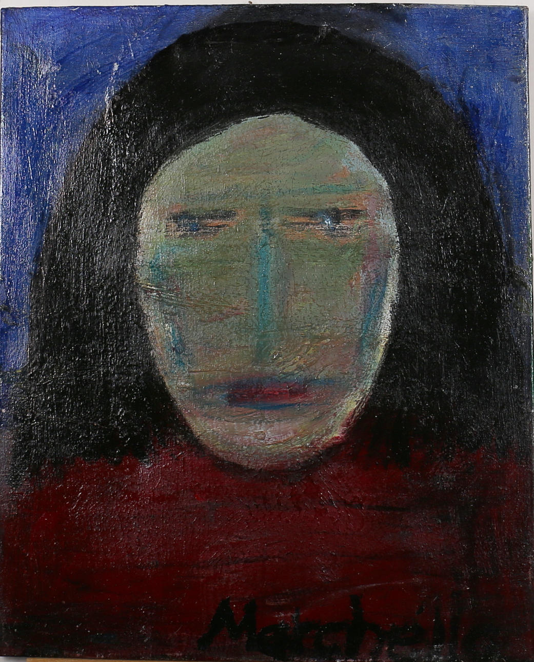 MARCHELLO. Ansikte. Olja på duk. Signerad.