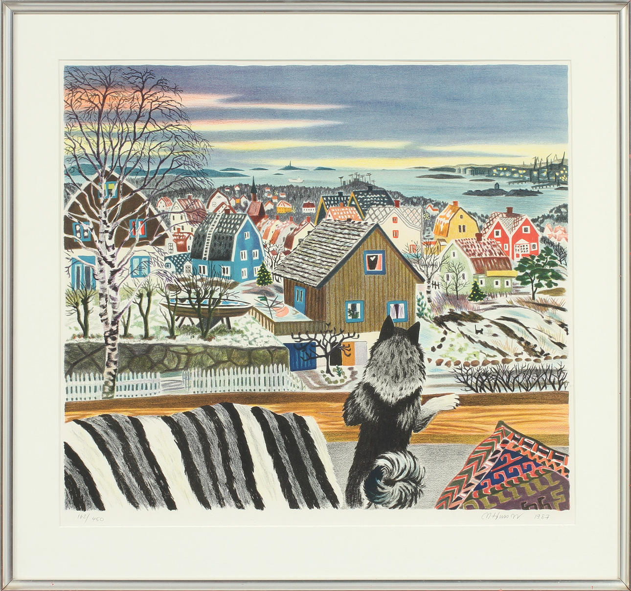 MONA HUSS WALLIN. Färglitografi, signerad, numrerad 162/450, samt daterad 1987.