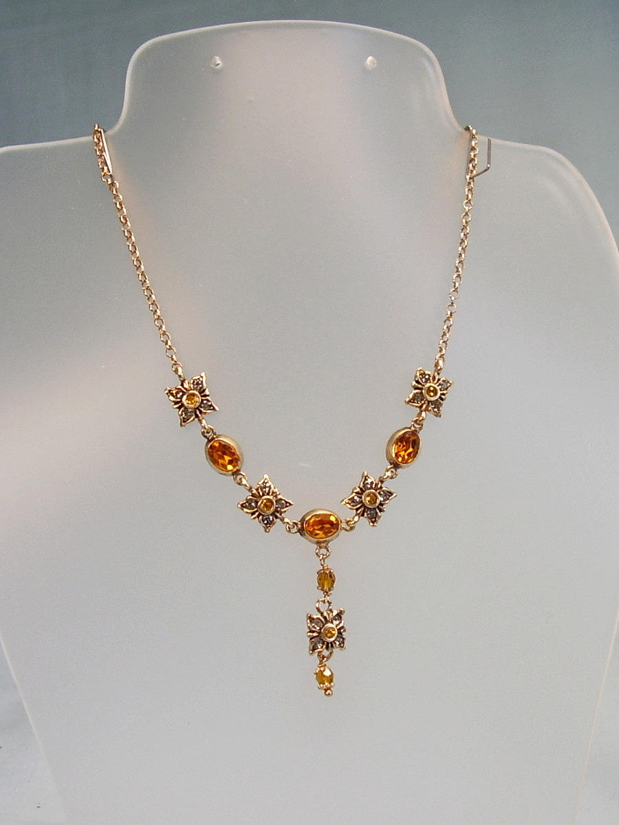 BERGKRISTALL HALSBAND SILVER & ROSÉGULD.