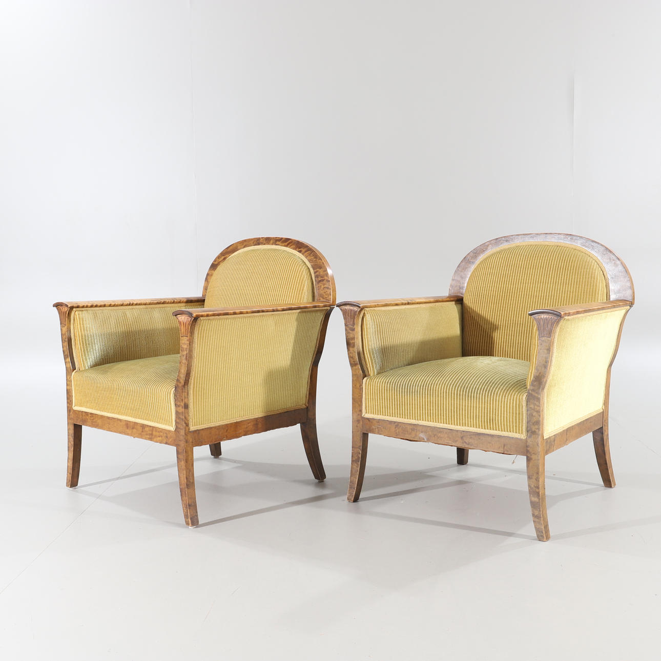 SILLONES, 1 par, abedul, estilo Emir, 1900.