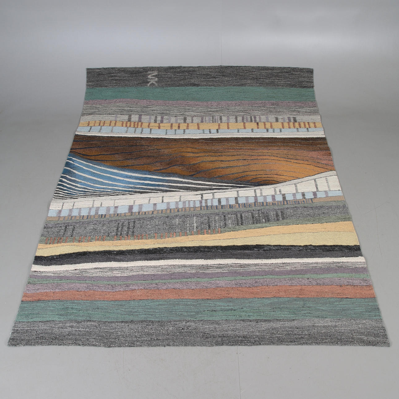 MAREK KOSSOWSKI. Wall covering, "Rytmy", wool, signed MK.