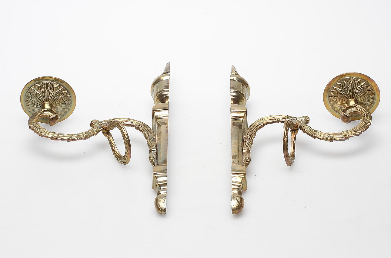 APPLIQUER, ett par, mässing, "Törne", Ikeas 1700-tals serie.