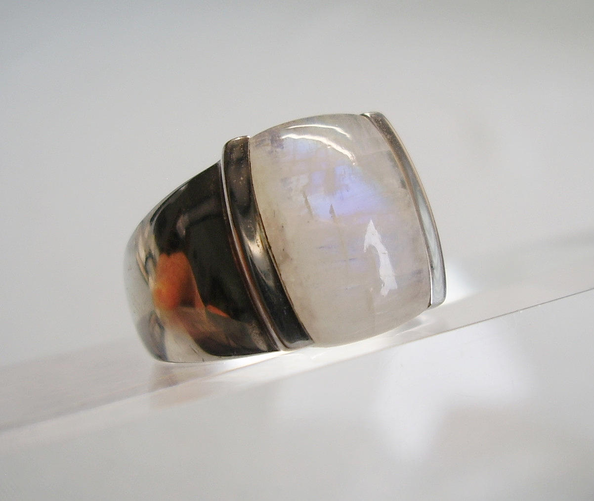 925 silver månsten ring, månsten, 5 karat.