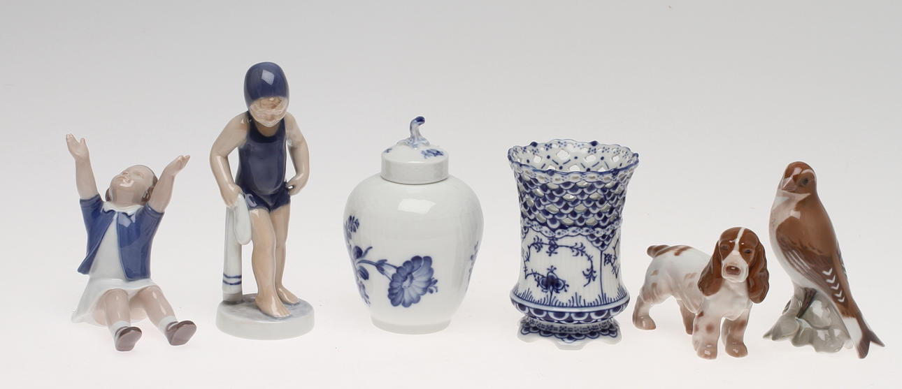 PARTI PORSLIN, 6 delar, Royal Copenhagen samt Bing & Gröndahl. 1900-tal.