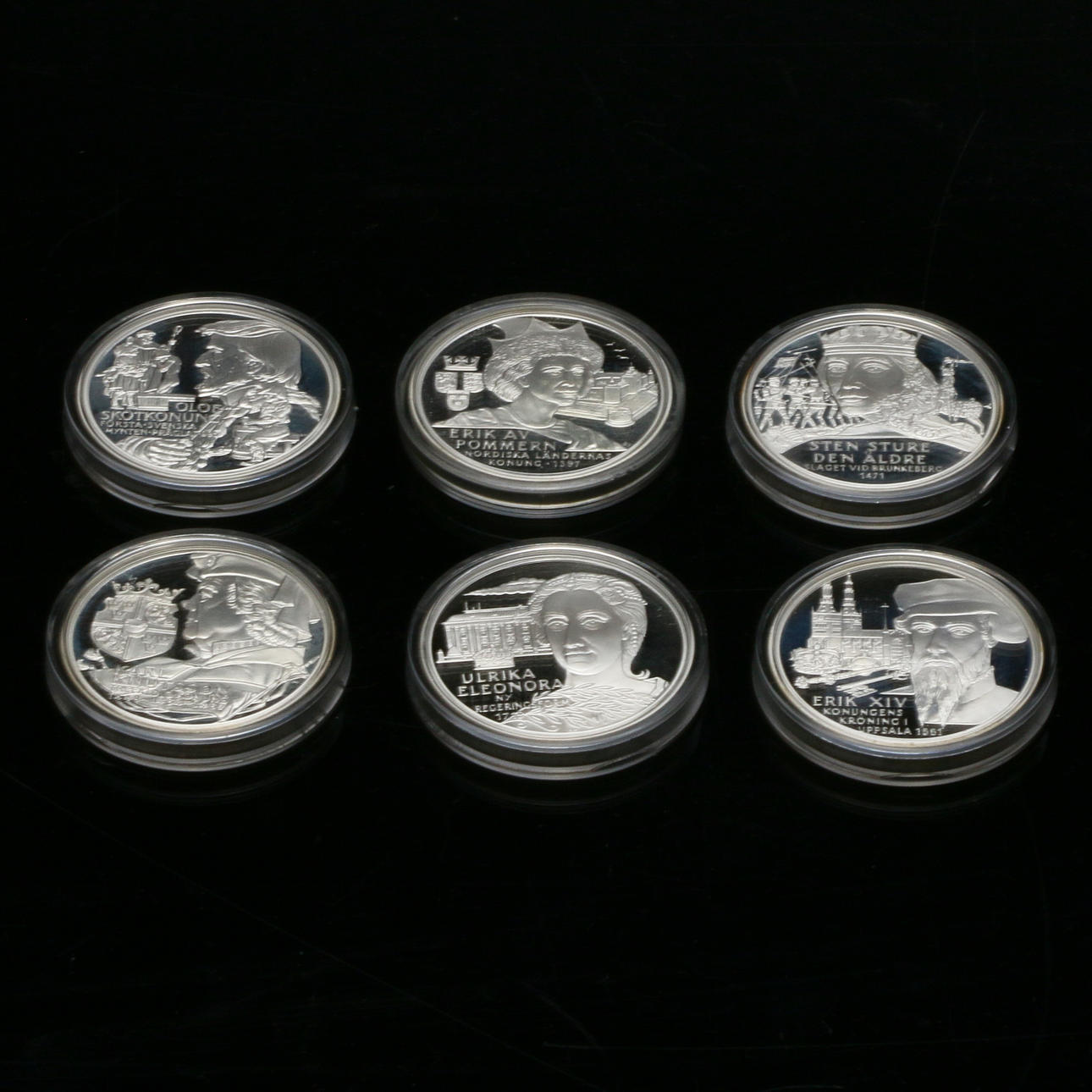 MINNESMYNT, 6 st, silver, vikt ca 162 g.