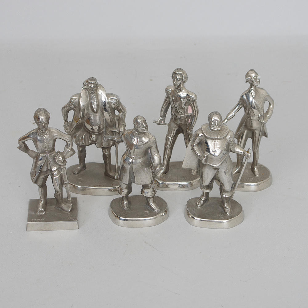 SKULPTURER, 6 stycken, rostfritt stål, Nyby bruk efter Allan Ebeling.