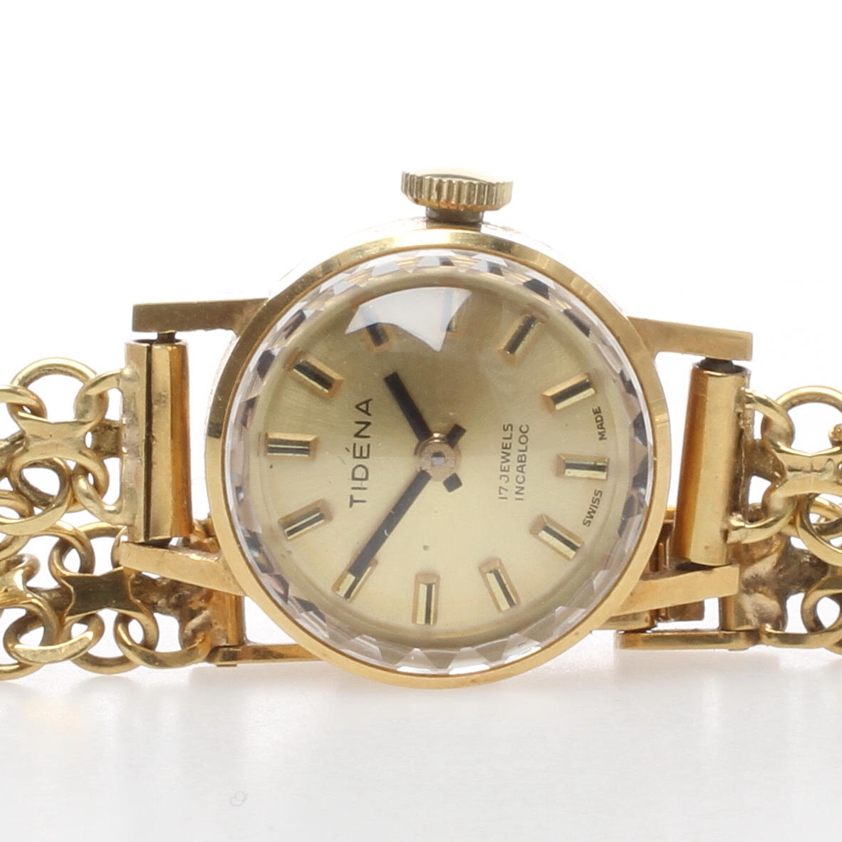 DAMARMBANDSUR, Tidéna, boett samt länk 18k guld.