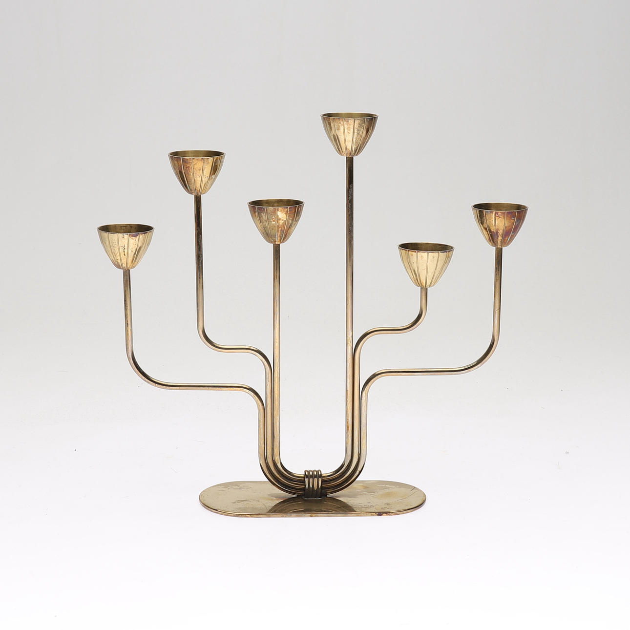 GUNNAR ANDER. kandelaber, mässing, Ystad-metall.
