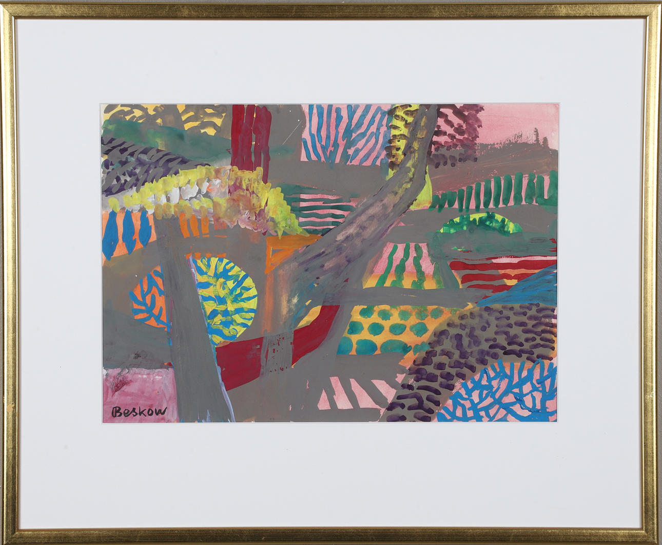 BO BESKOW. gouache, signerad.