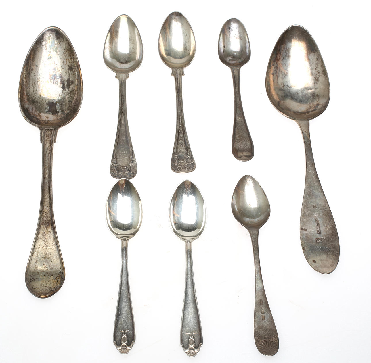 SKEDAR, 8 st, Silver, från 1801 och framåt.