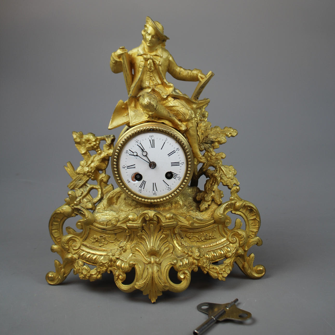 TABLE CLOCK, gilded.