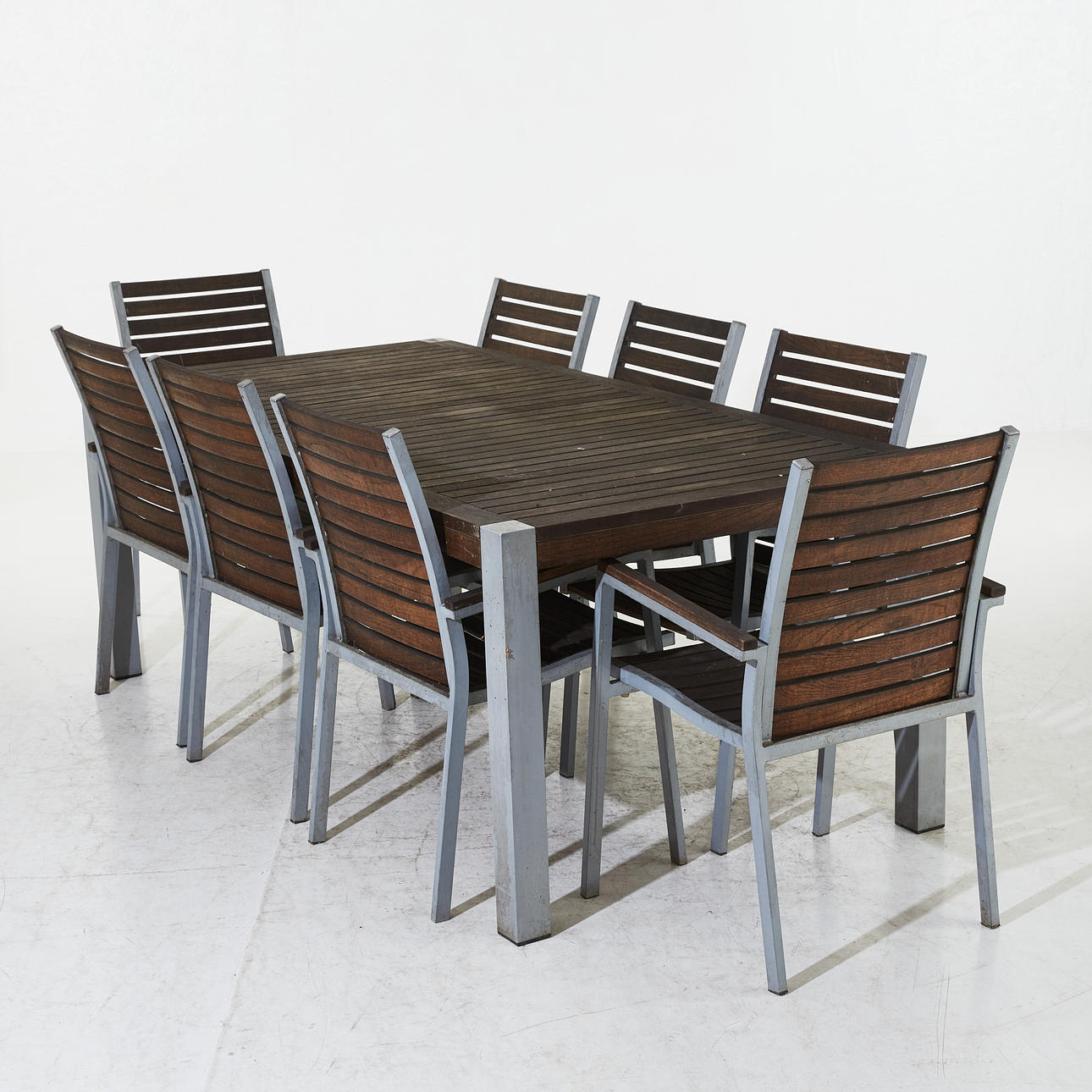 HAVEMØBLER, 9 dele, teak og aluminium.