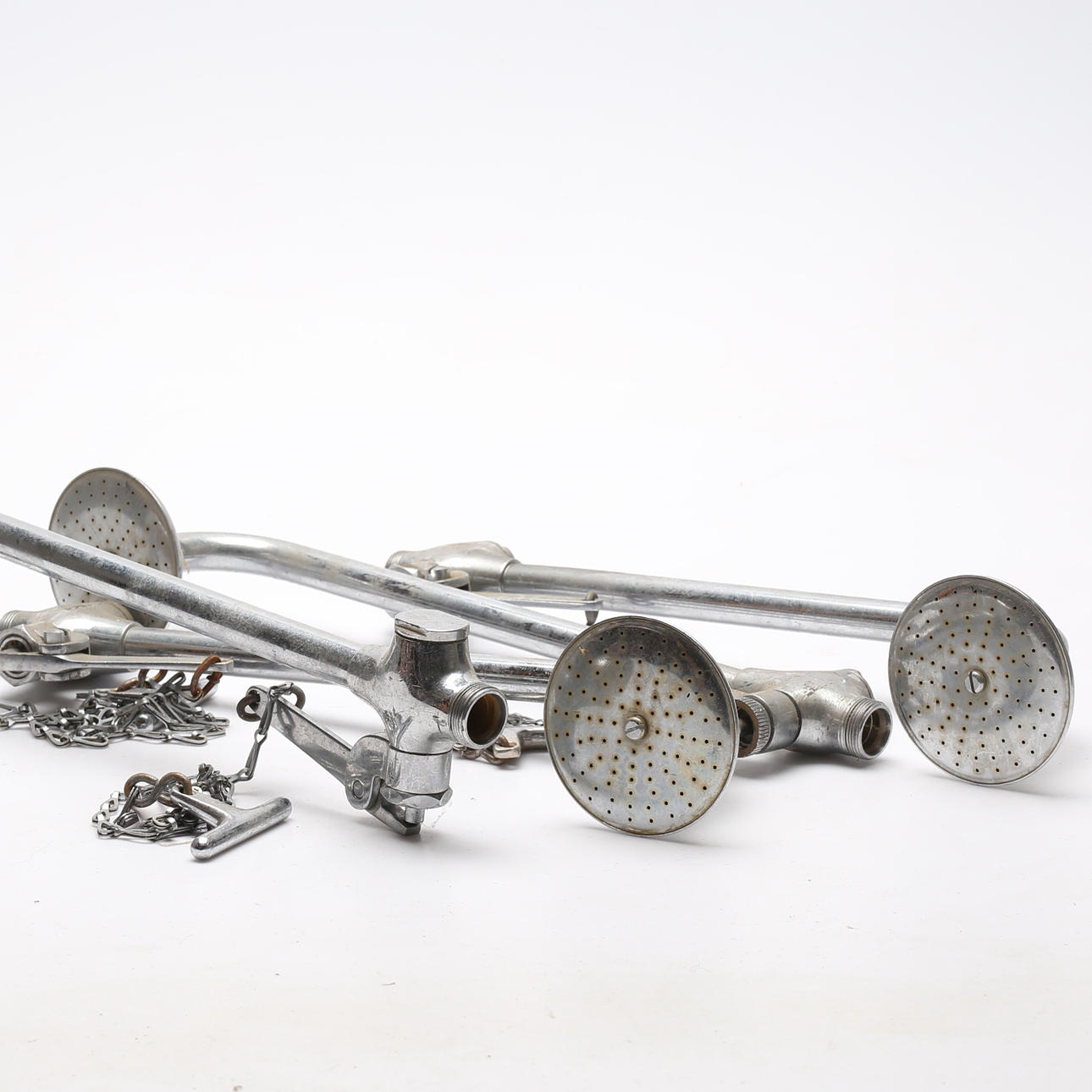 DUSCHDÜSEN, 4 Stück, Metall, gemarkt Mora.