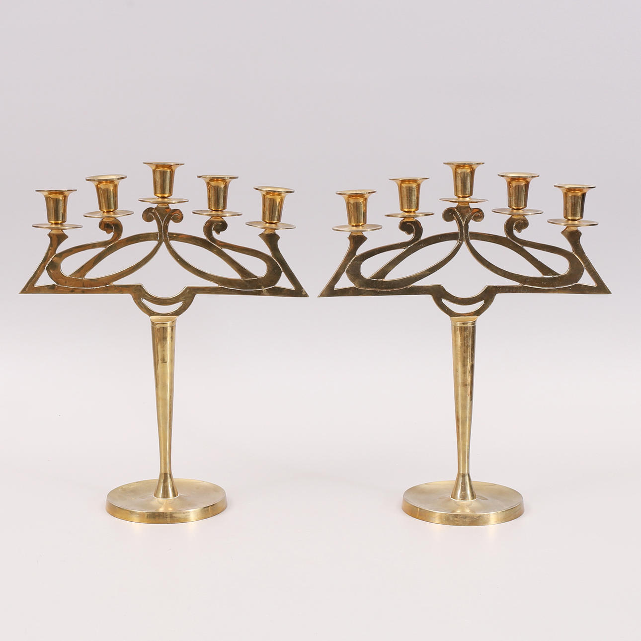 CANDELABRAS, a pair, ore, Art Nouveau.