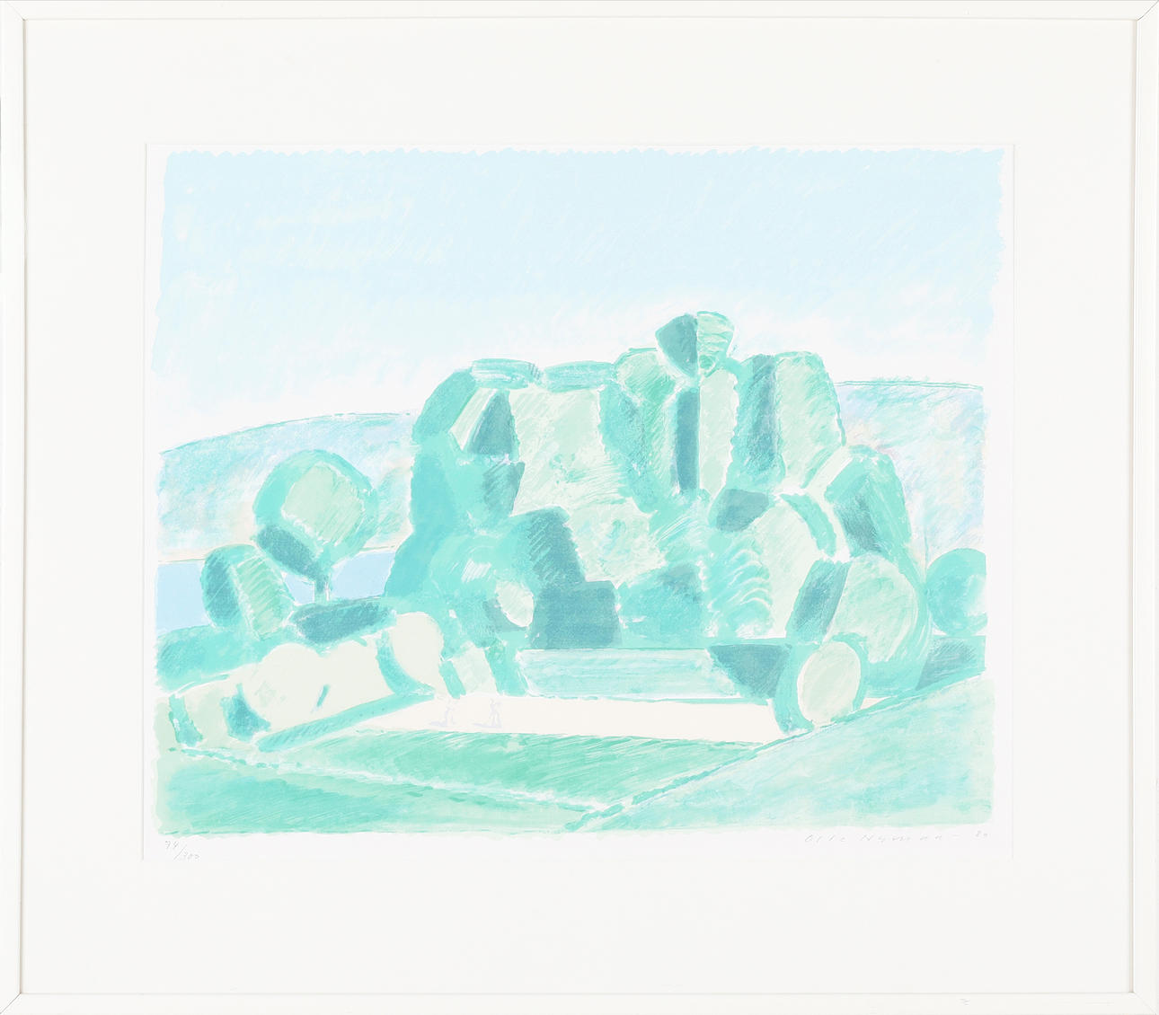OLLE NYMAN. Composition, color lithograph, signed and numbered 74/300, dated -80.