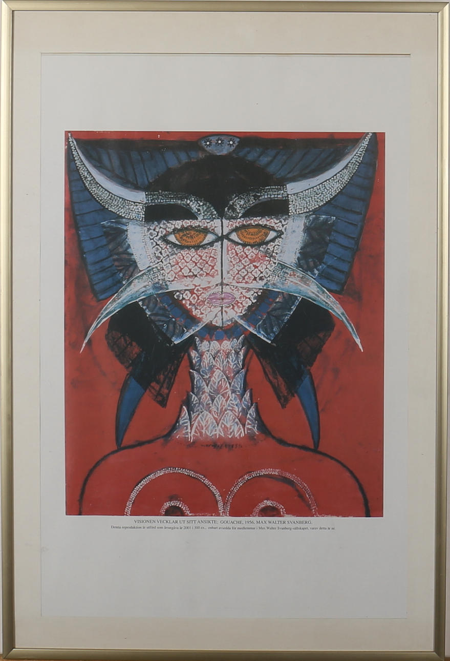 MAX WALTER SVANBERG. "Visionen vecklar ut sitt ansikte". Reproduktion av litografi, 2001.