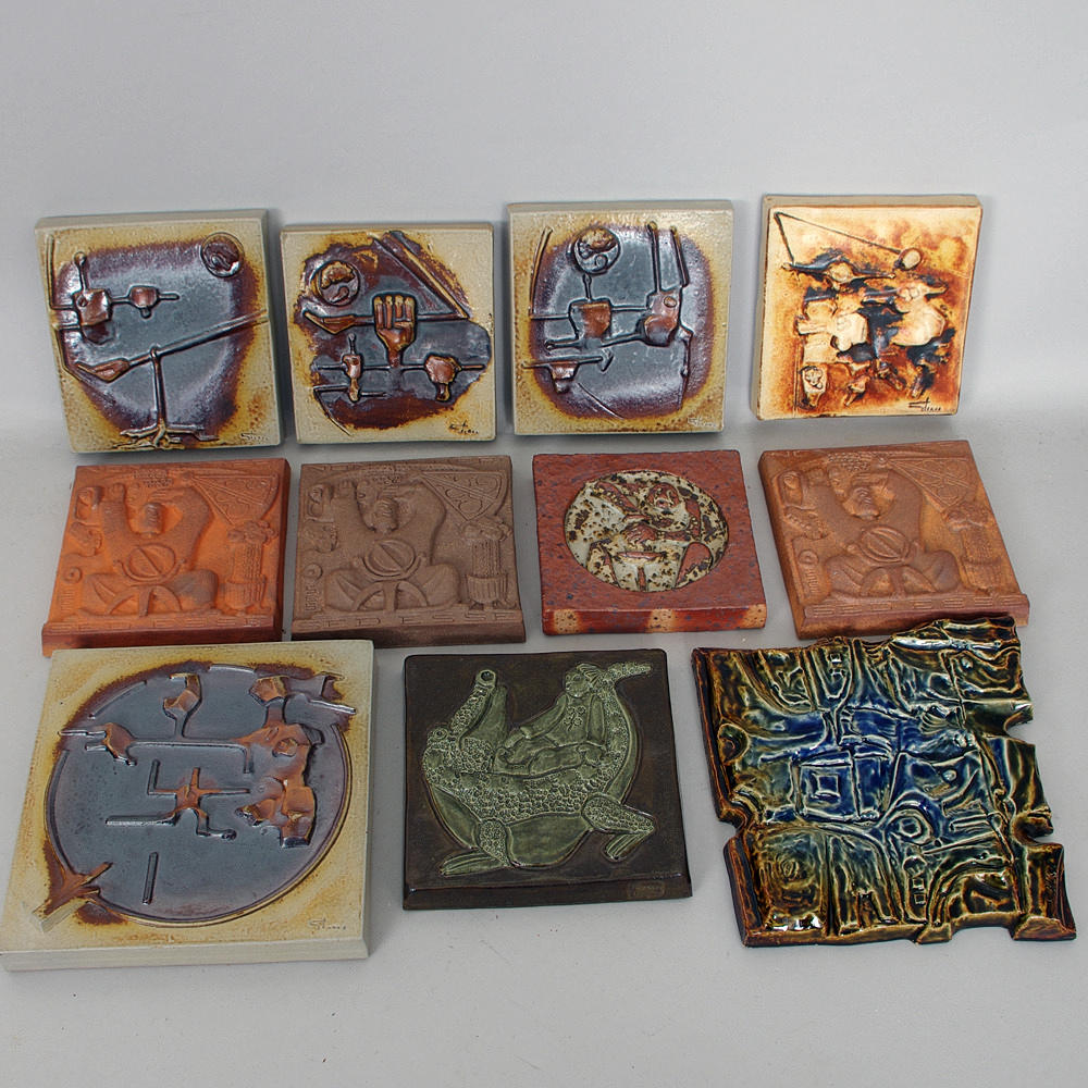 RELIEFER, 11 stycken, keramik, Lions club Kullabygden.