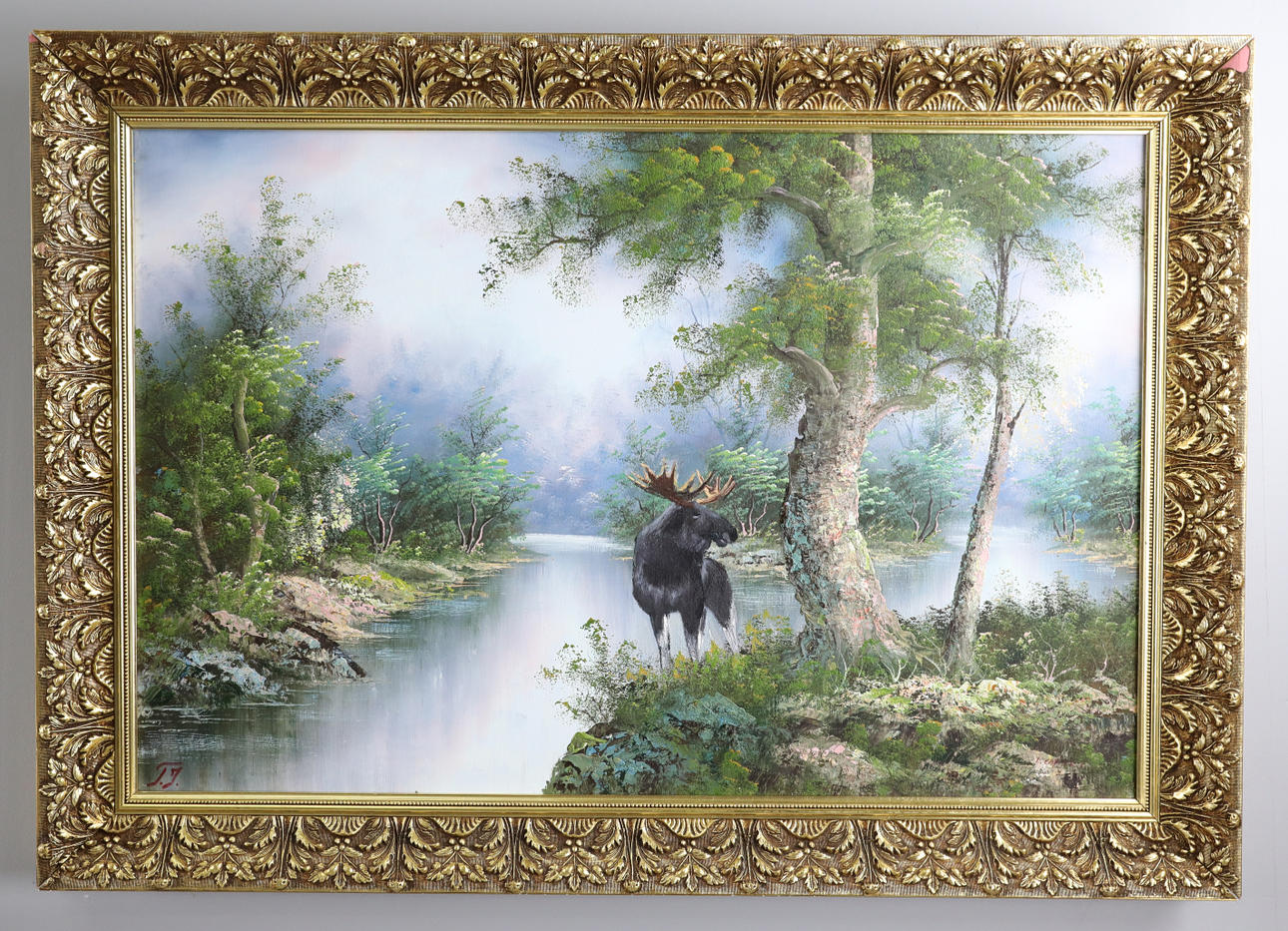 TYRONE JÖRLEFJORD. Oil on canvas, "Moose", monogram signed TJ.