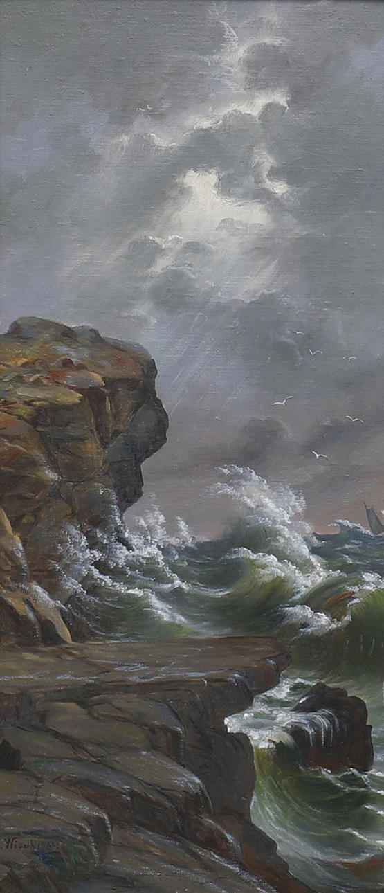 LEONARD WIEDH. STURMISCHE KLIPPENKÜSTE.