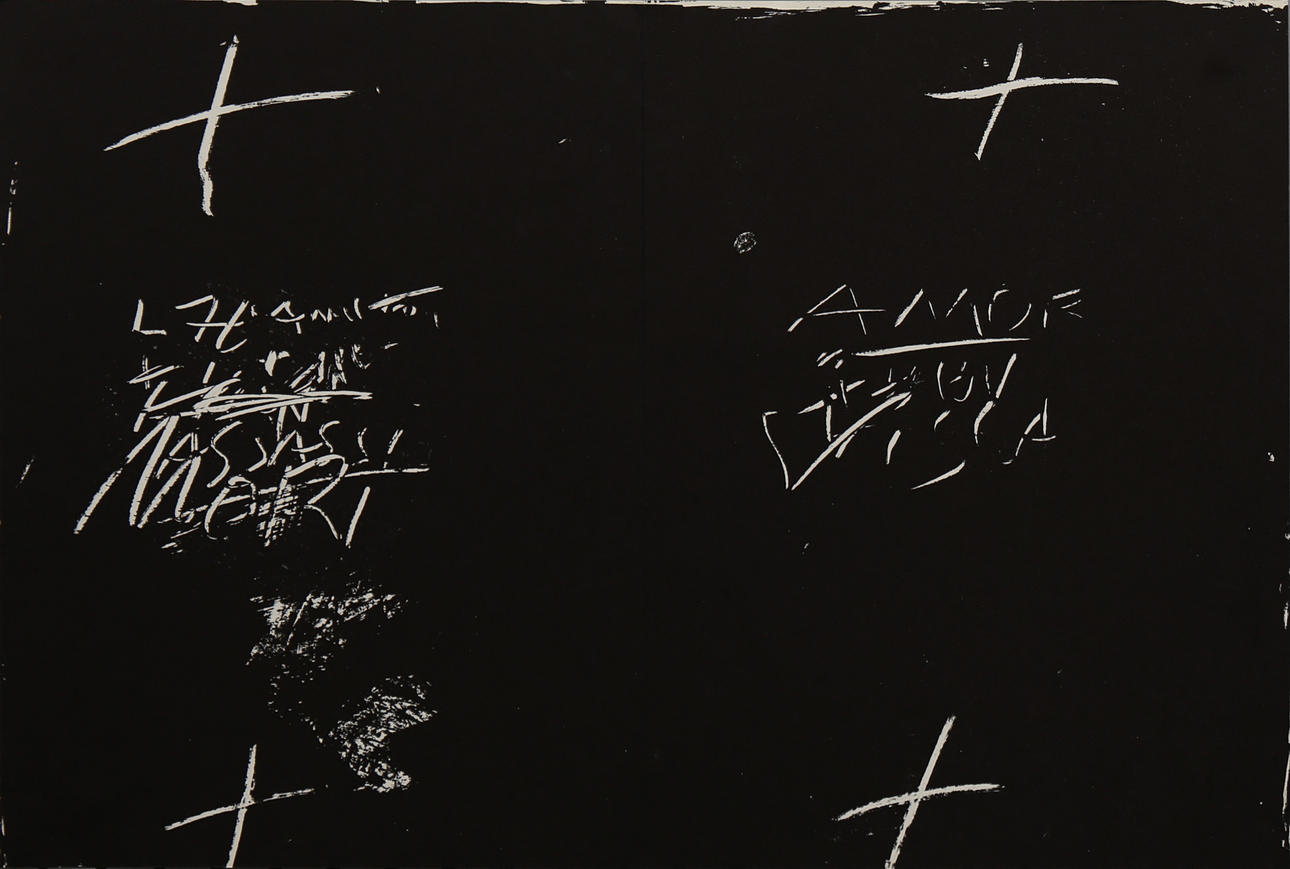 ANTONI TÀPIES. Utan titel (”DLM”).