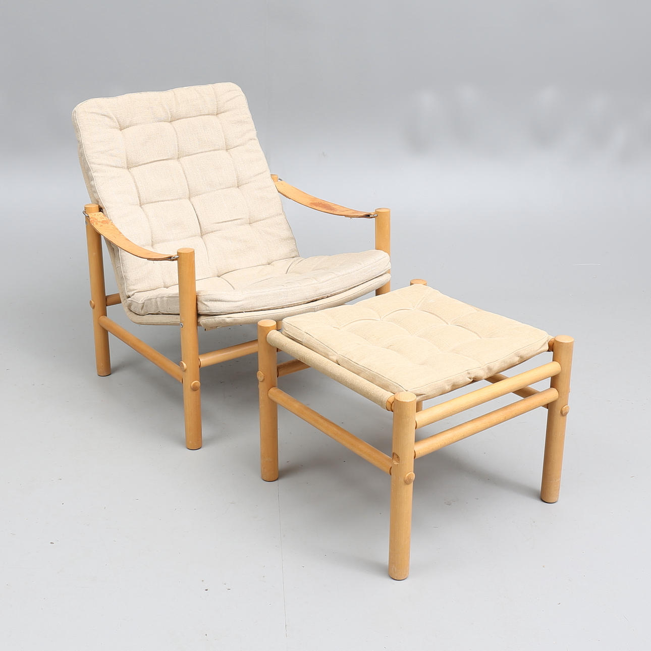 FÖTÖLJ med FOTPALL, "Junker", Bror Boije, Dux.