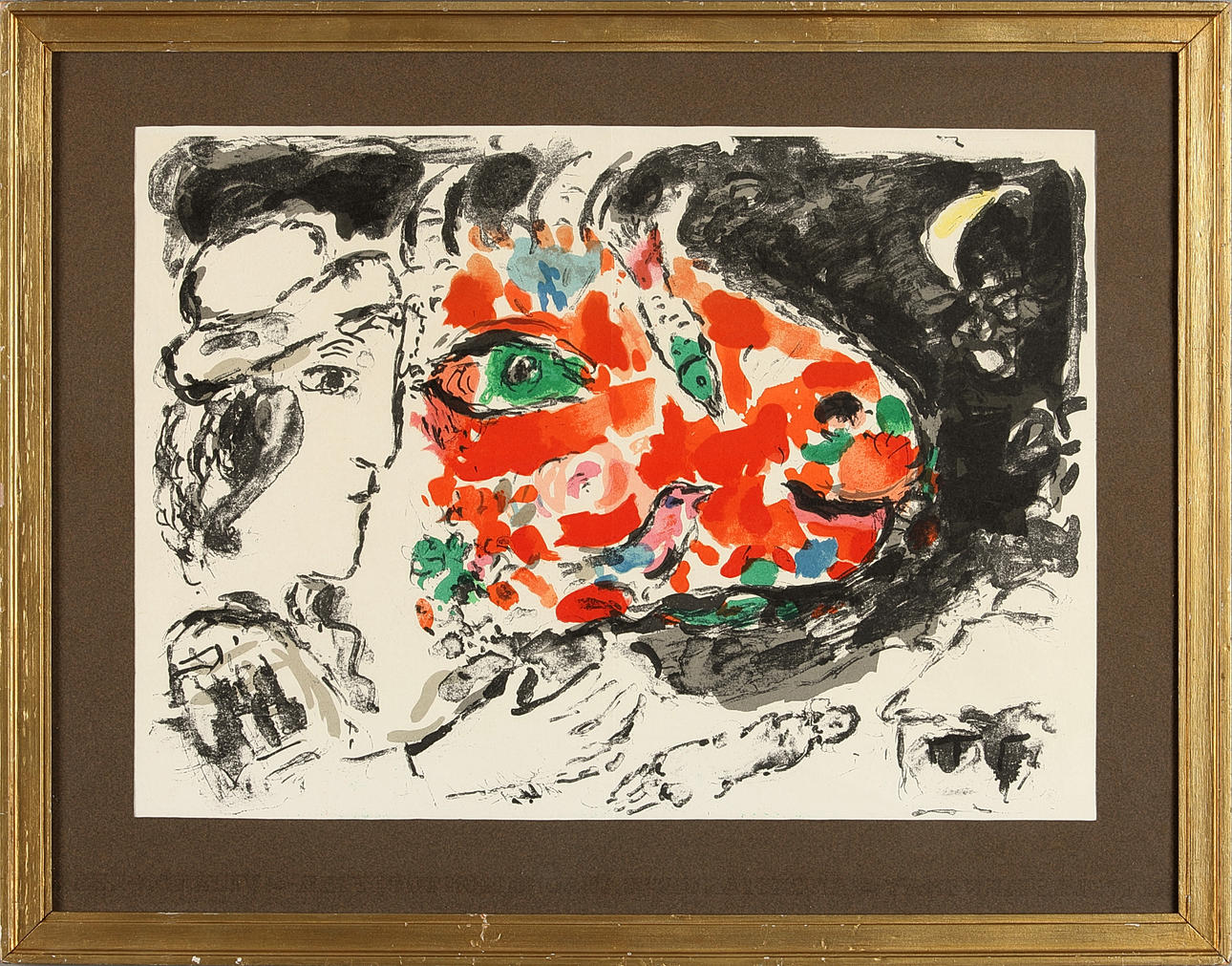 MARC CHAGALL. EFTER. Kompostion, litografi.