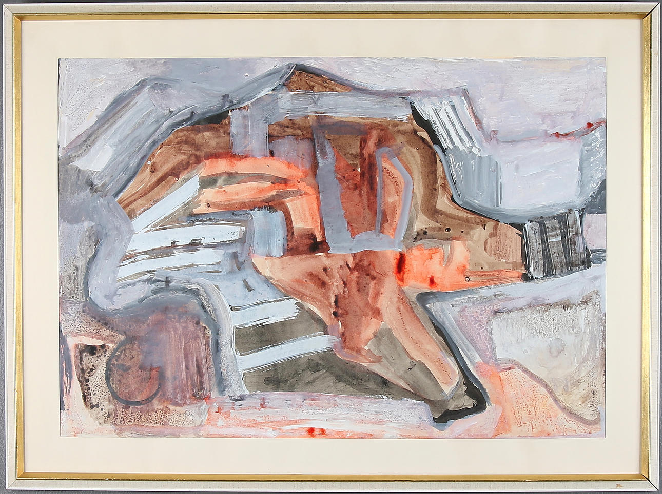 CURT AGGE. "Från en Marocansk by i närheten av Ceuta", gouache, signerad a tergo och daterade 1959.
