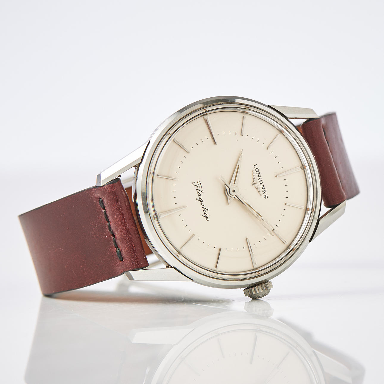 LONGINES, armbandsur, Flagship, stål, ca 1960.