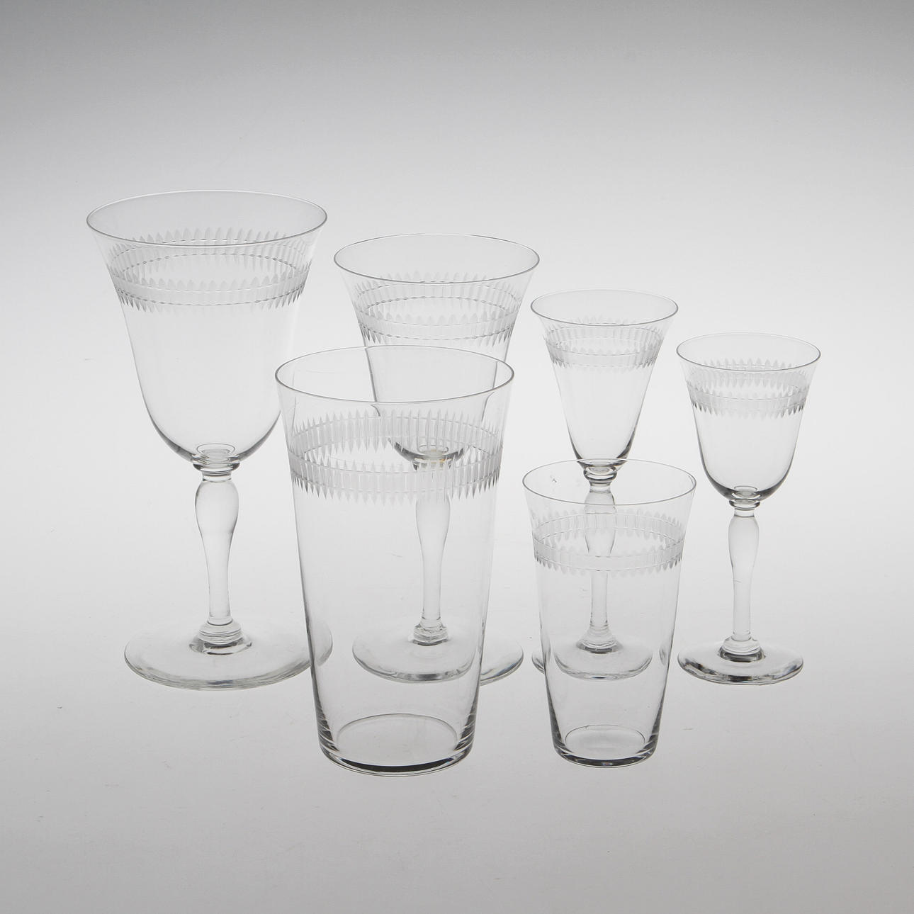 GLASSERVIS, 65 delar, 1930-tal.