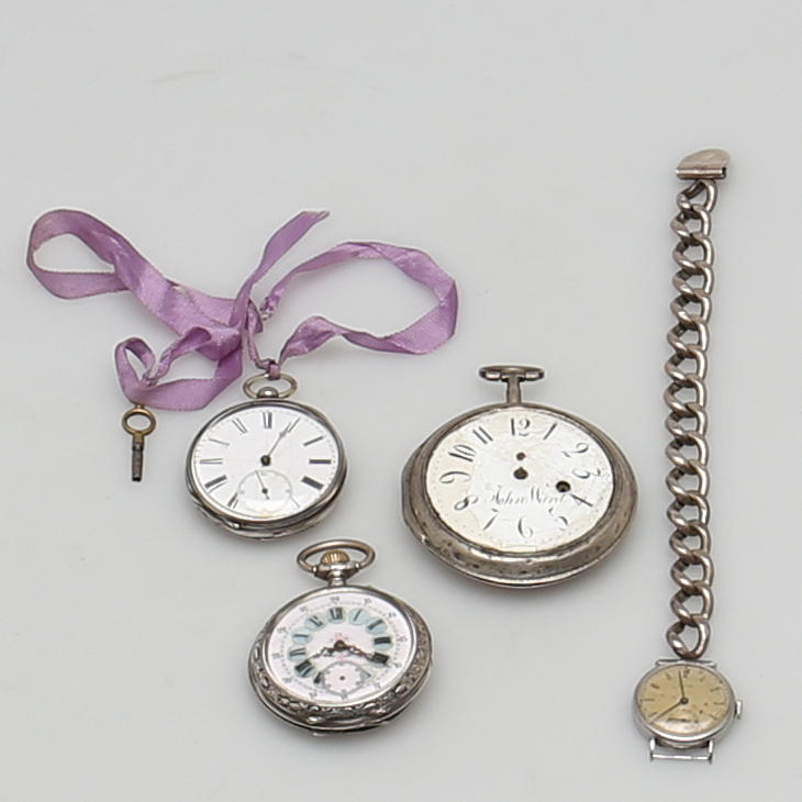 PARTI FICKUR/ARMBANDSUR, 3+1 st, 1800-tal.